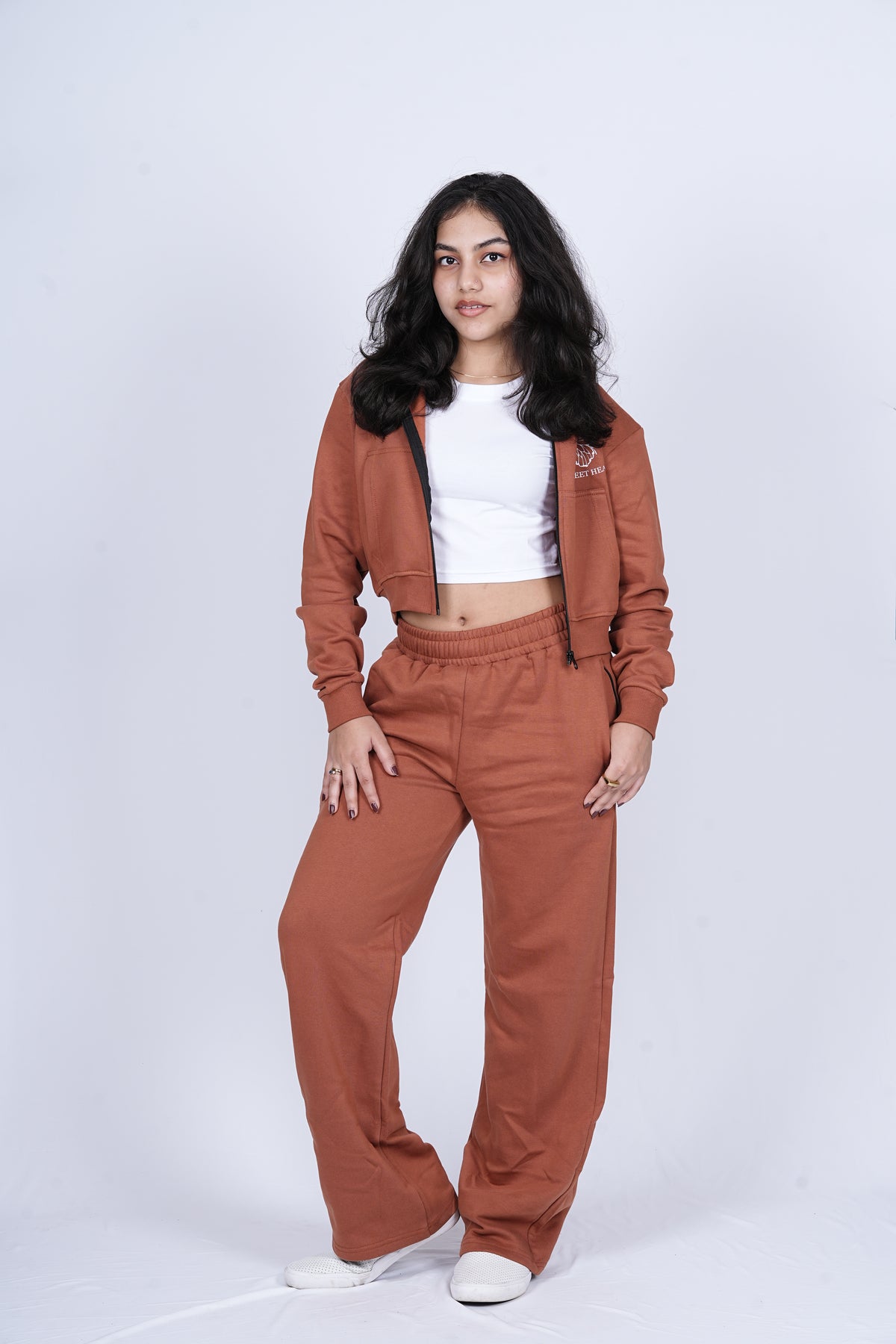 Trousers (Brown) - Regular Fit Trousers with Zipped Pockets